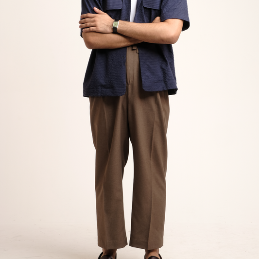 Simple Trousers: Double Fronts Loops in Tobacco