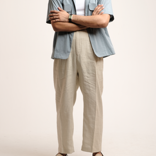 Simple Trousers: Double Fronts Loops in White