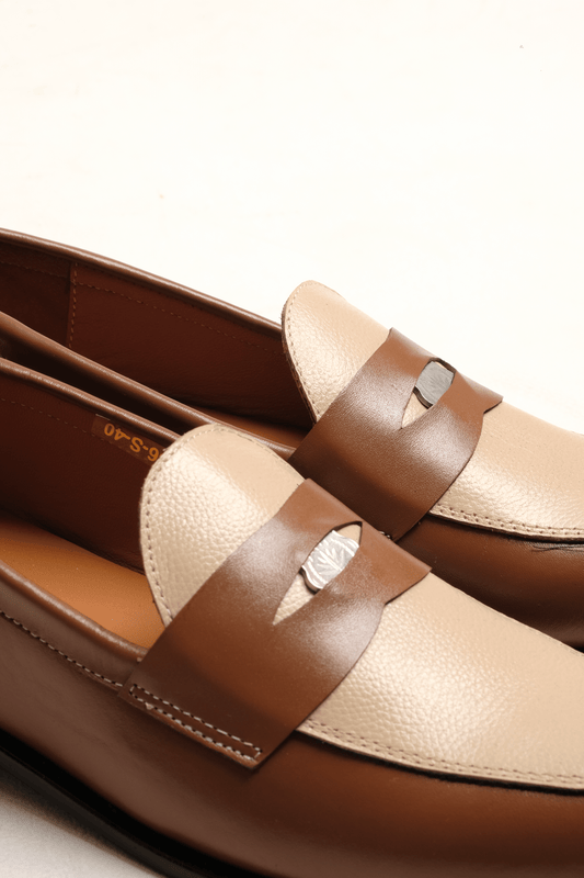 Simple Loafers: Brown and Cream