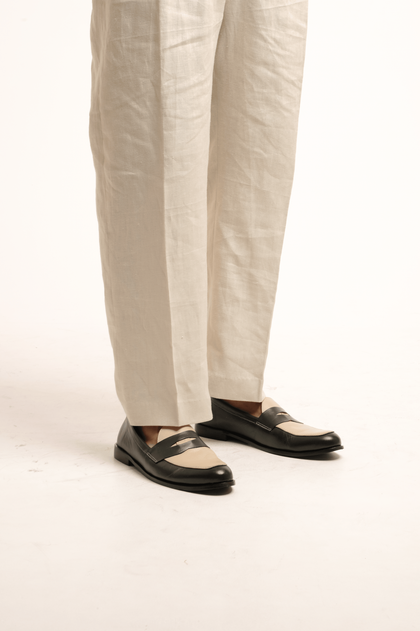 Simple Loafers: Green and Cream