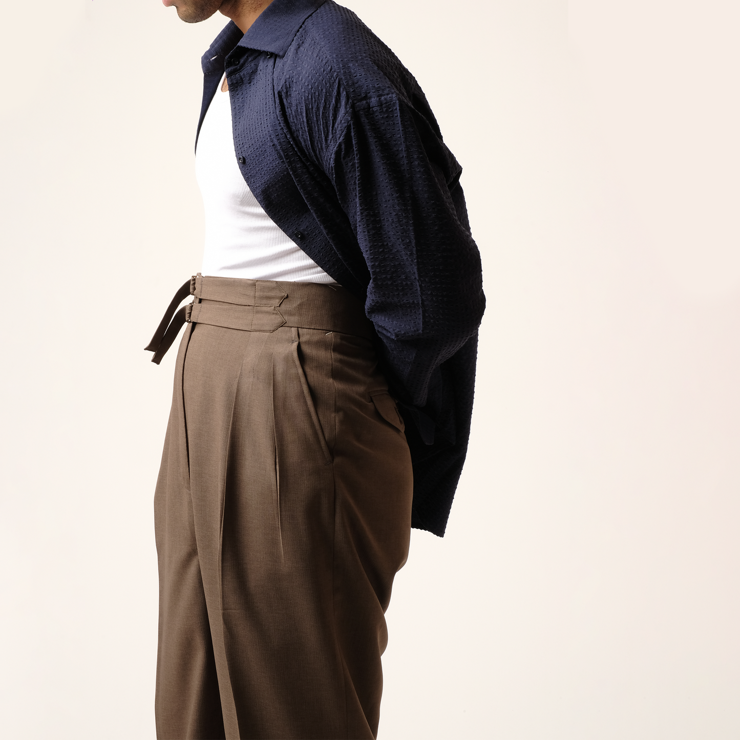 Simple Trousers: Double Fronts Loops in Tobacco