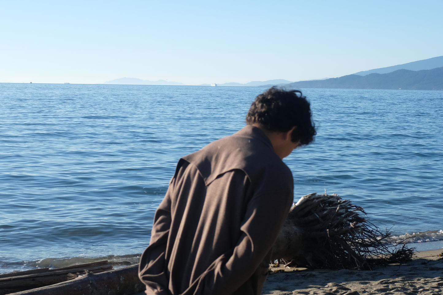 Simple Jacket in Black-Brown-Grey Gingham