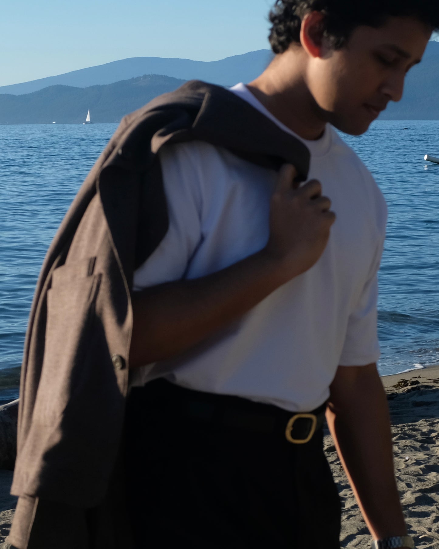 Simple Jacket in Black-Brown-Grey Gingham