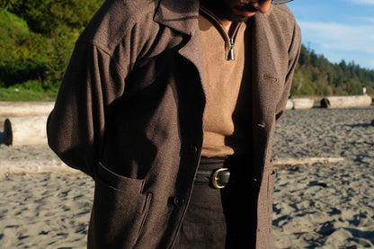 Simple Jacket in Black-Brown-Grey Gingham