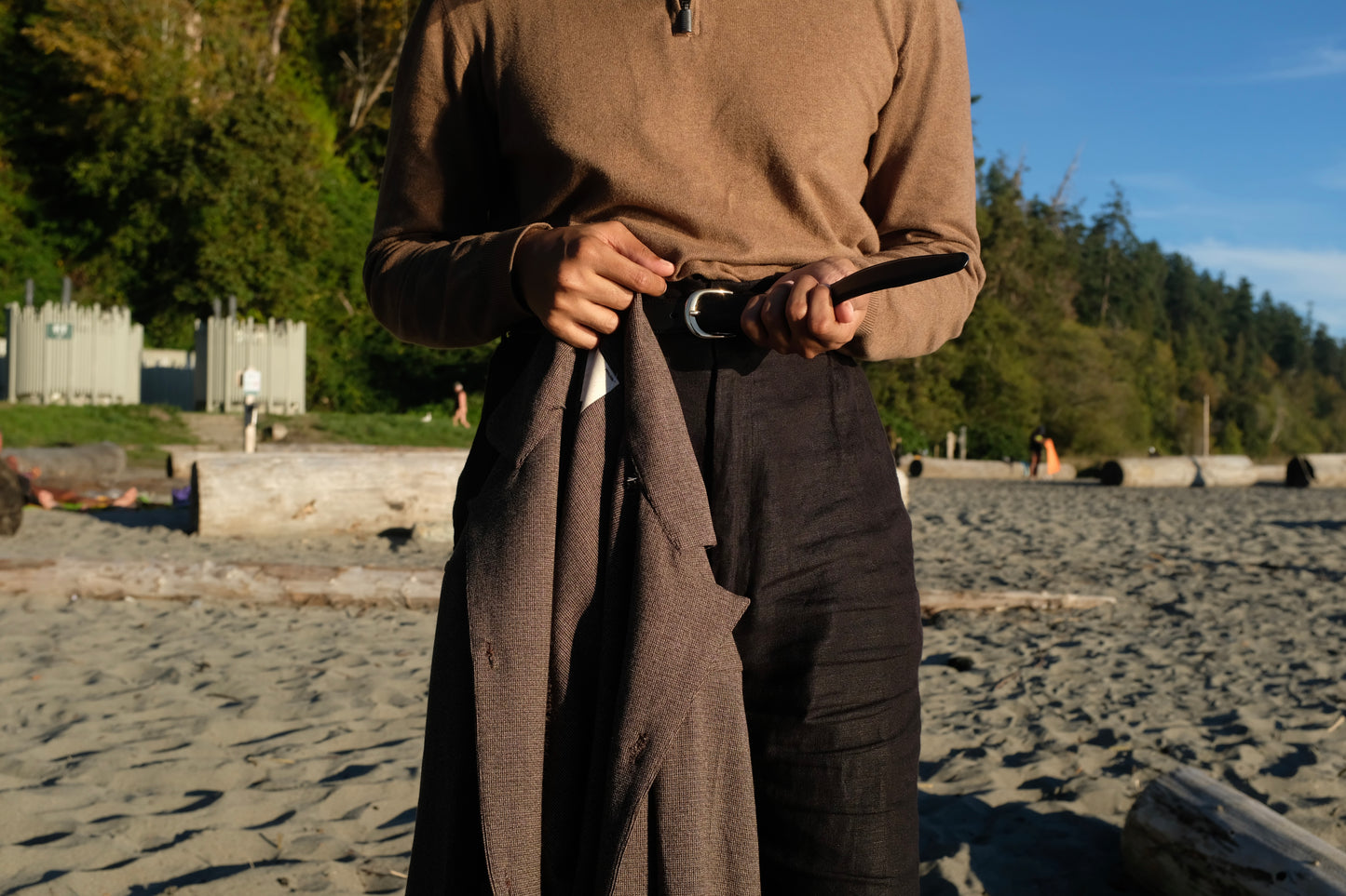 Simple Jacket in Black-Brown-Grey Gingham