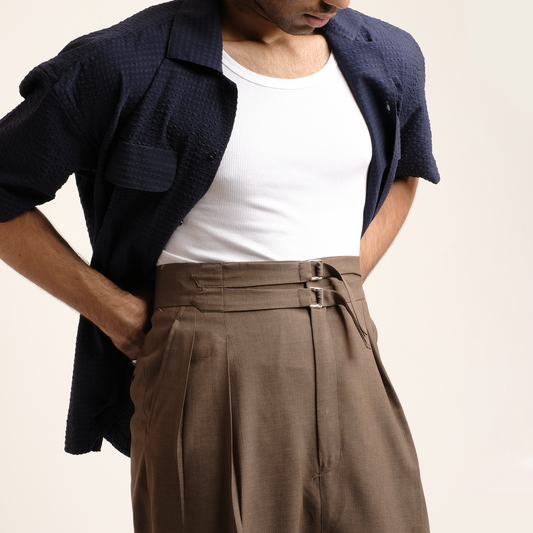 Simple Trousers: Double Fronts Loops in Tobacco
