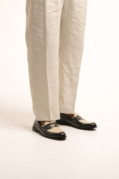 Simple Loafers: Green and Cream
