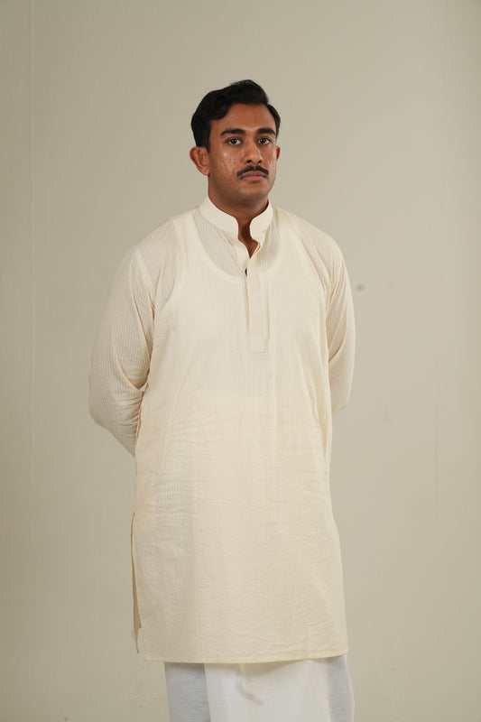 উষা— Porcelain Seersucker Kurta